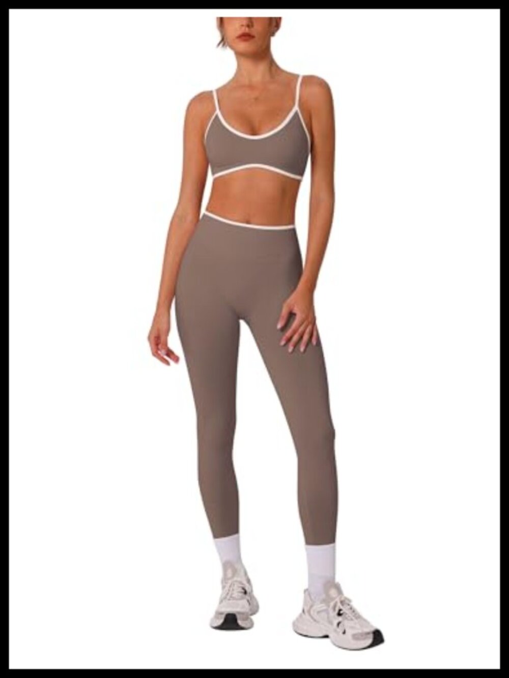 Womens Seamless Workout Set Sports Bra Scrunch Butt Leggings Gym Set